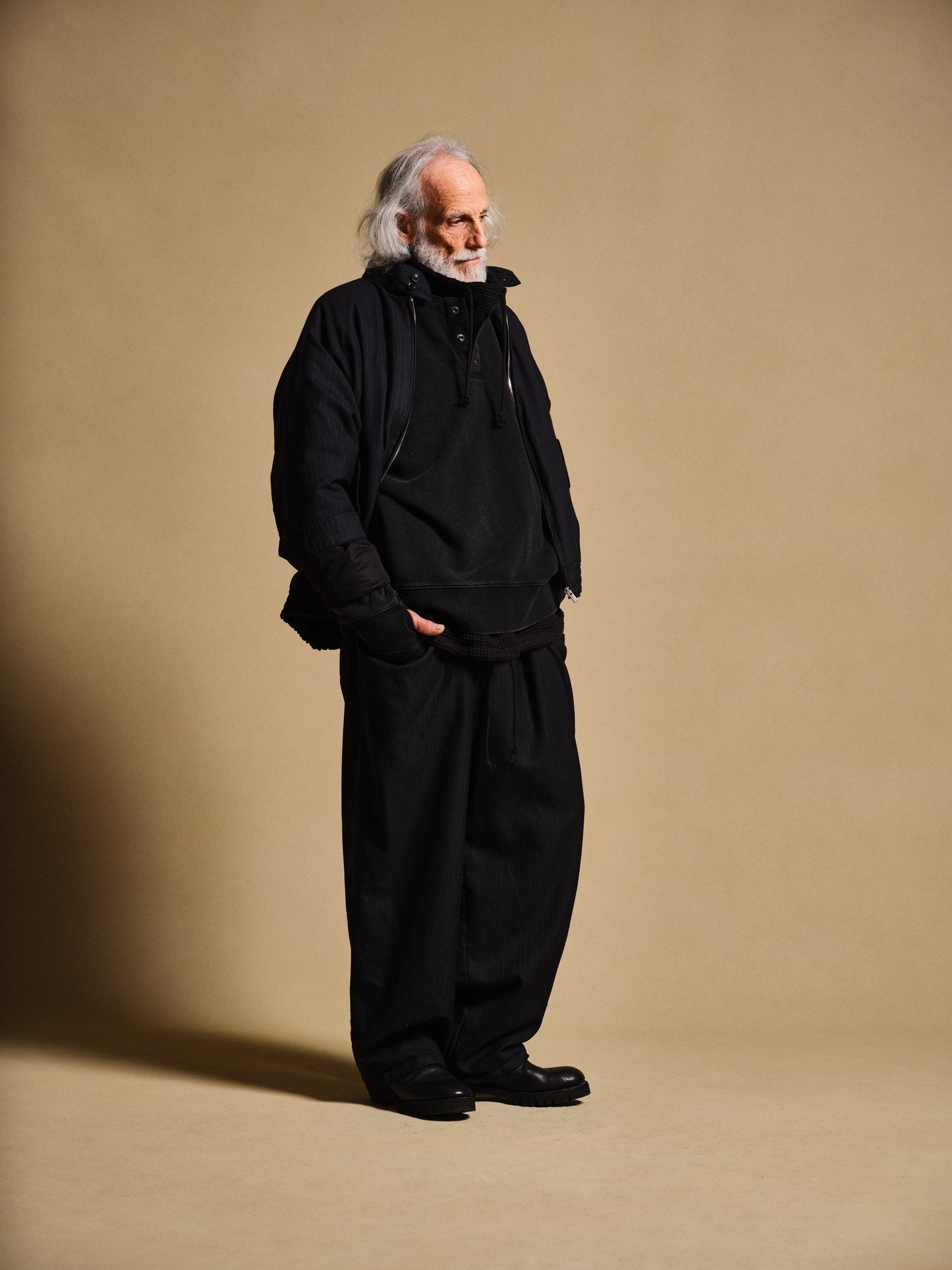 STRIPE WOOL PADDED 6POCKET PANTS