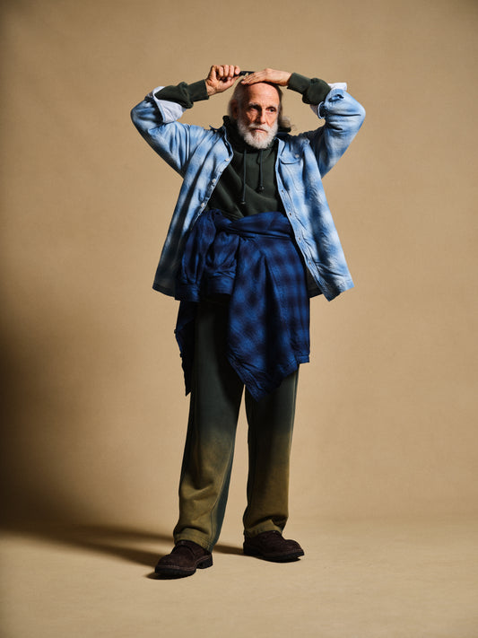 INDIGO CHECK PADDED SHIRT