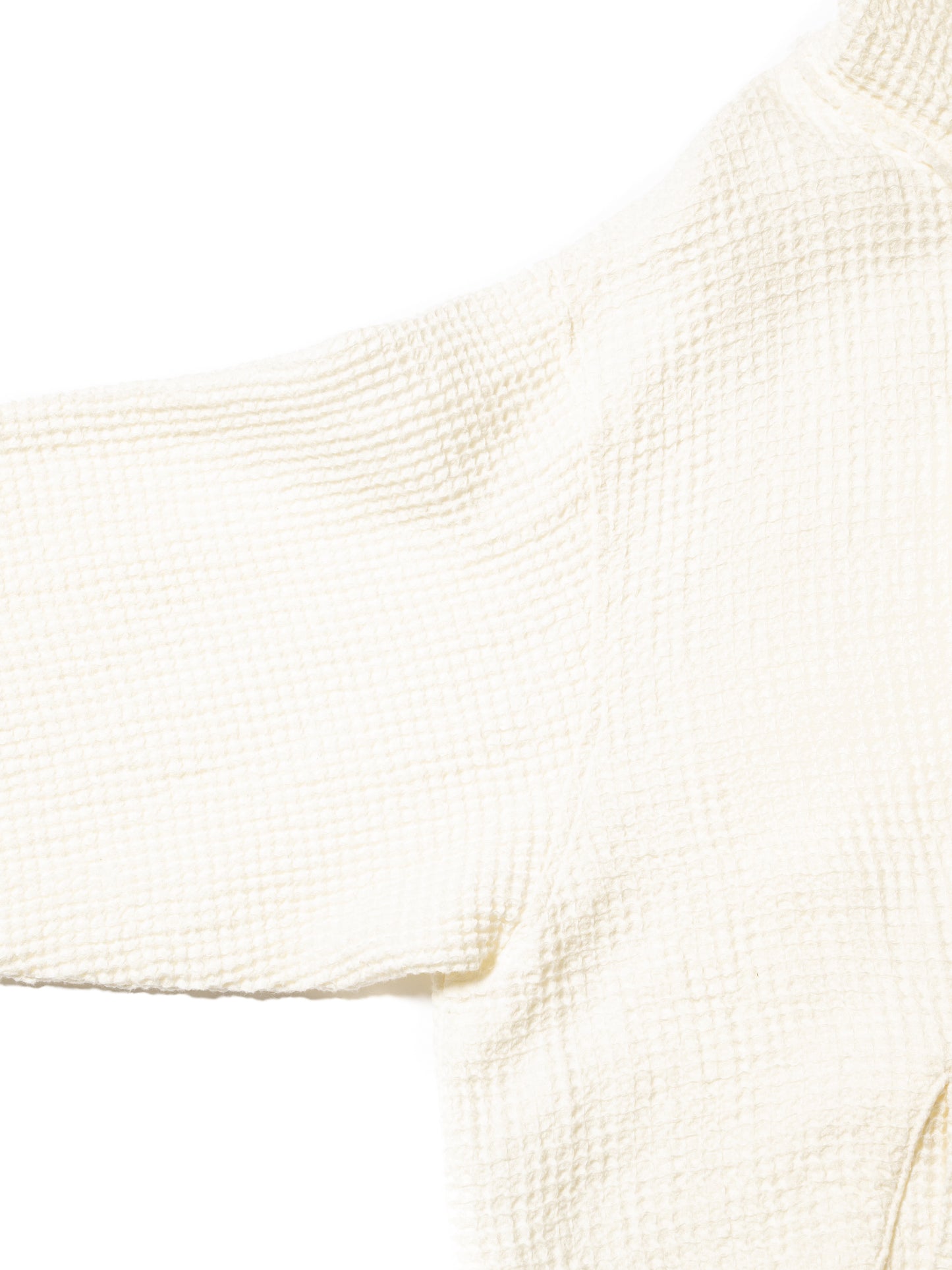 LINEN WAFFLE STANDING COLLAR PULLOVER