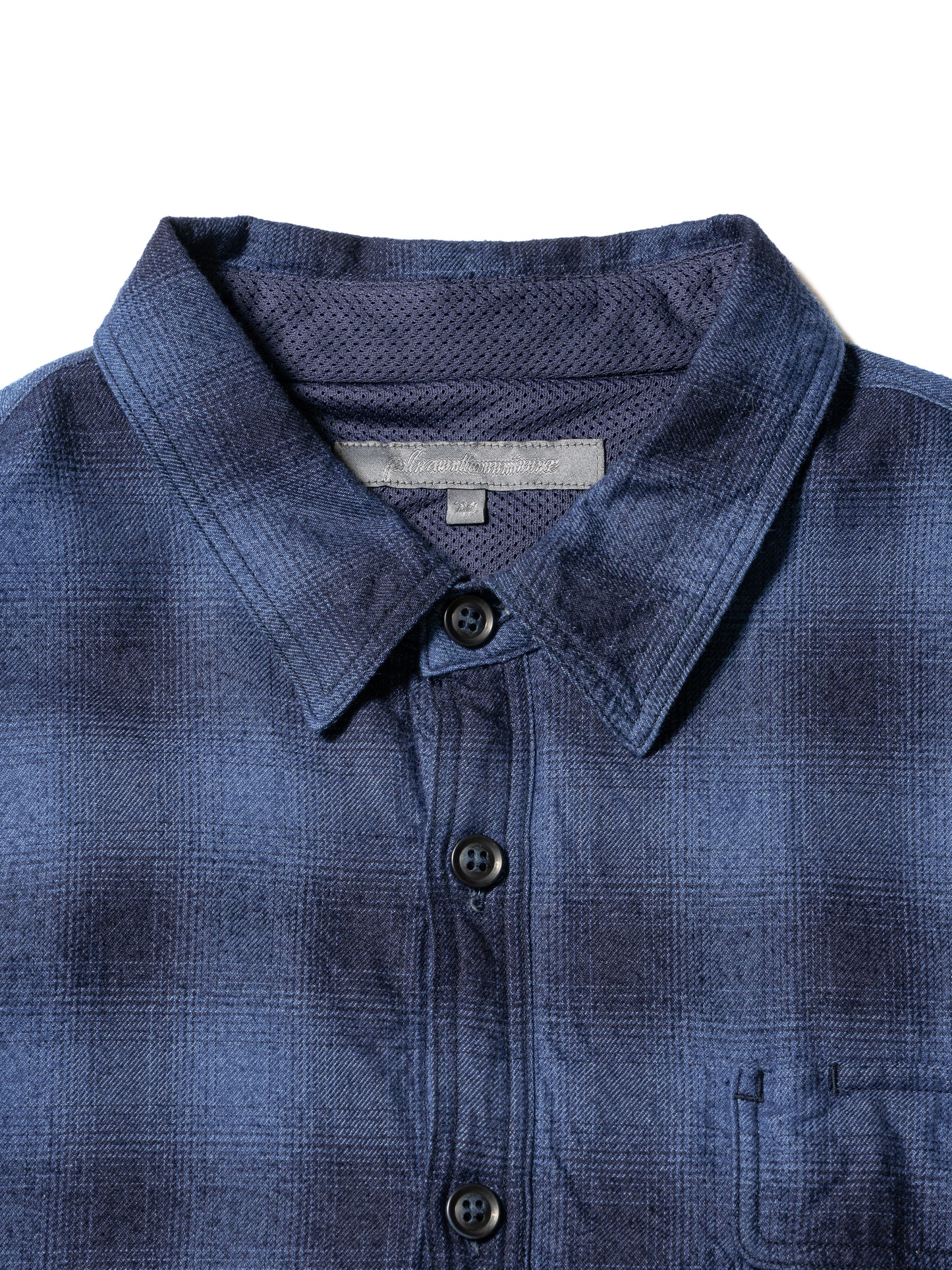 INDIGO CHECK PADDED SHIRT