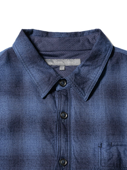 INDIGO CHECK PADDED SHIRT