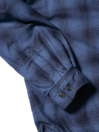 INDIGO CHECK PADDED SHIRT