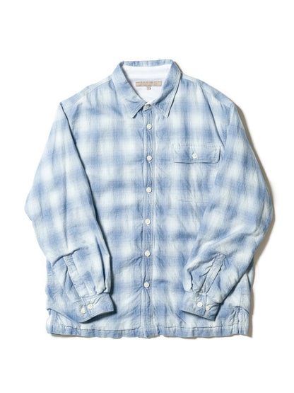 INDIGO CHECK PADDED SHIRT