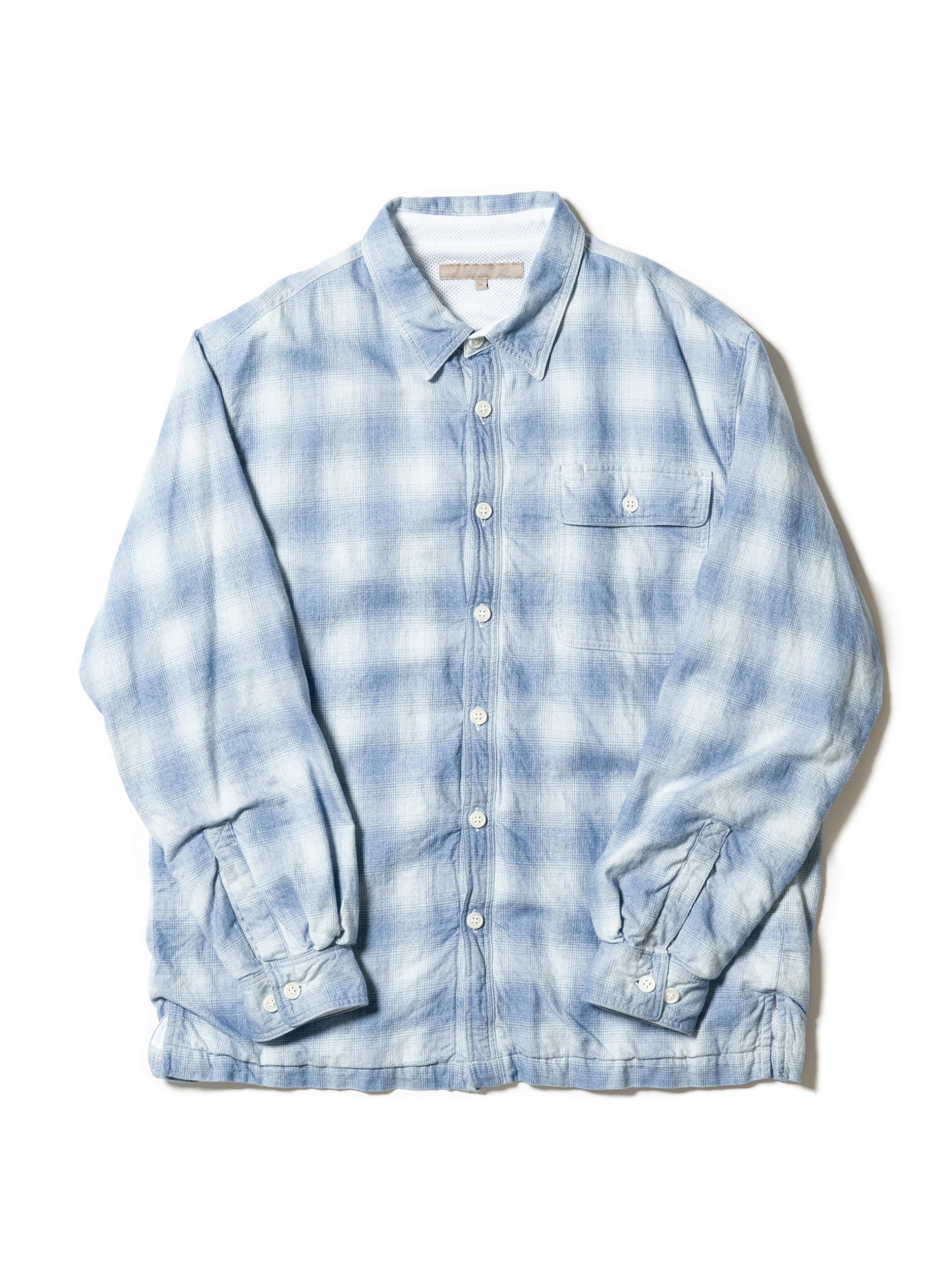 INDIGO CHECK PADDED SHIRT