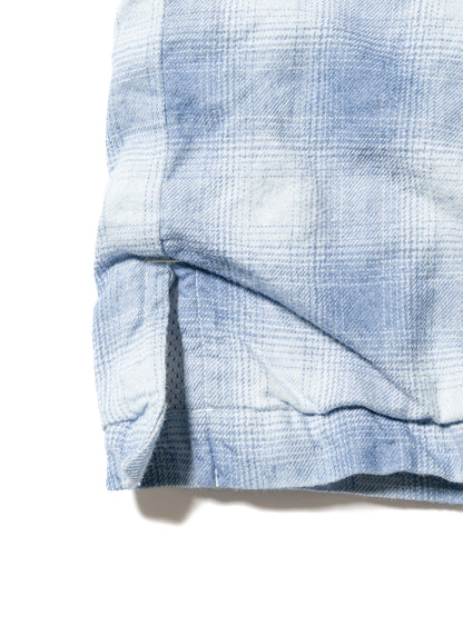 INDIGO CHECK PADDED SHIRT