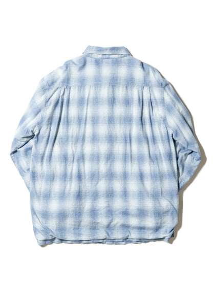 INDIGO CHECK PADDED SHIRT