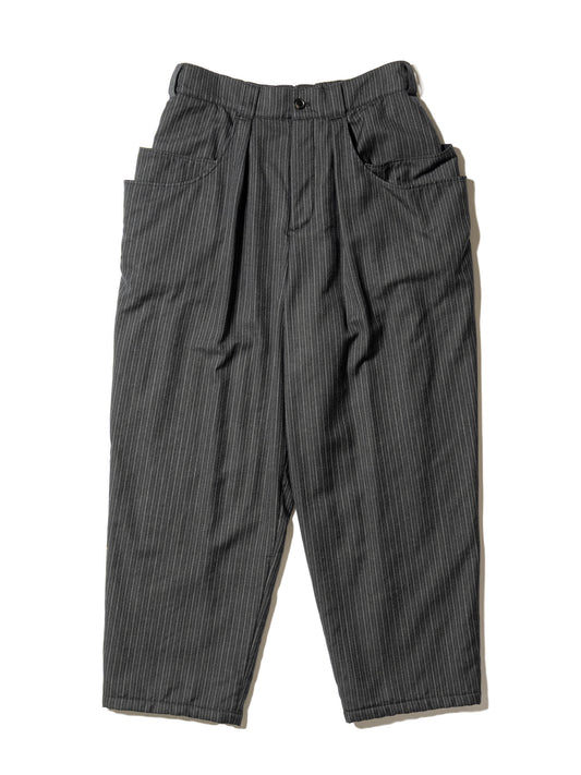 STRIPE WOOL PADDED 6POCKET PANTS