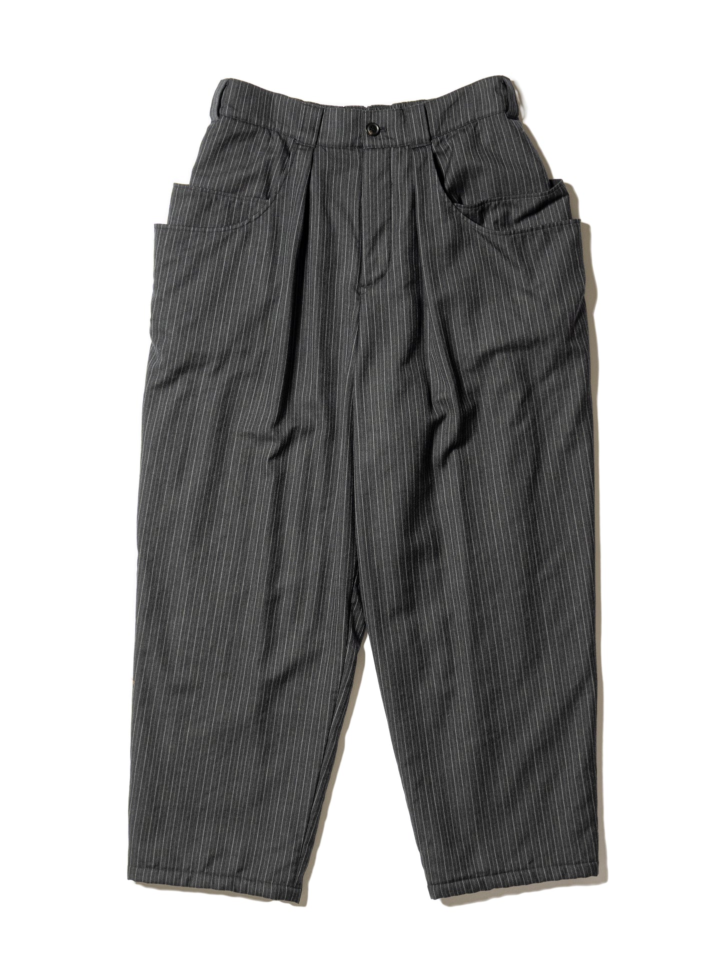 STRIPE WOOL PADDED 6POCKET PANTS
