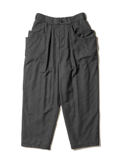 STRIPE WOOL PADDED 6POCKET PANTS