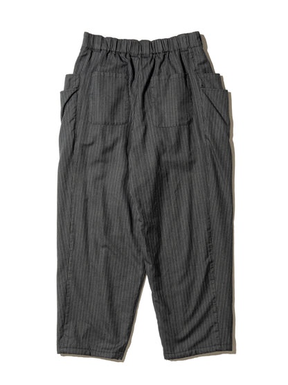 STRIPE WOOL PADDED 6POCKET PANTS