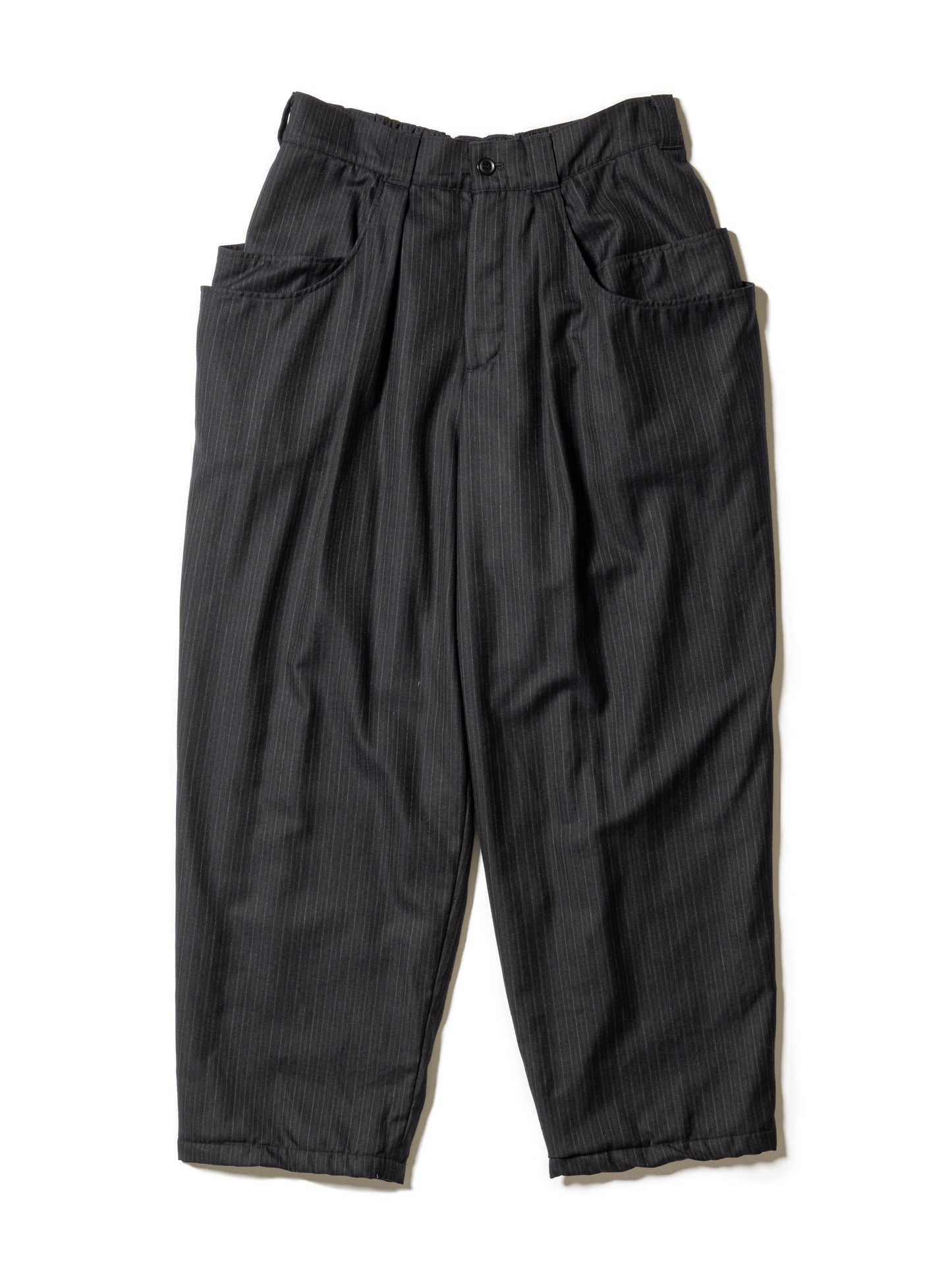 STRIPE WOOL PADDED 6POCKET PANTS