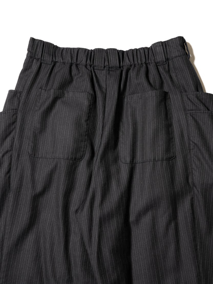 STRIPE WOOL PADDED 6POCKET PANTS