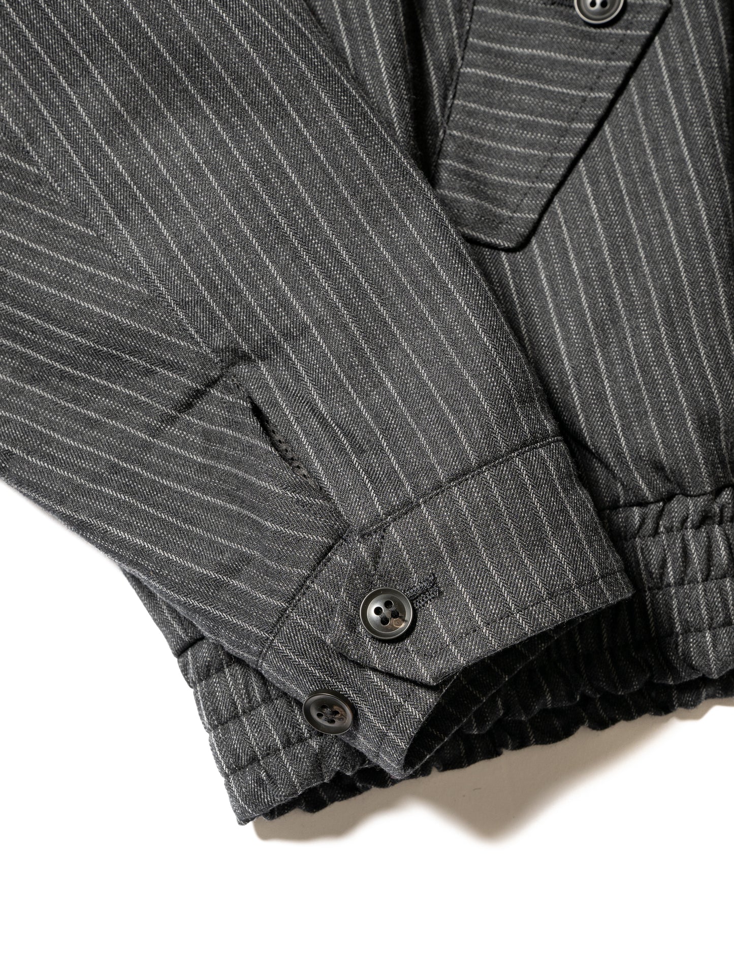 STRIPE WOOL PADDED DRIZZLER JACKET