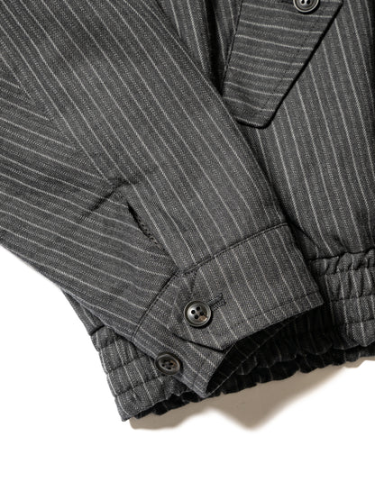 STRIPE WOOL PADDED DRIZZLER JACKET